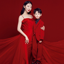 2022 New Film Building Pro-theme Clothing Mother and Child Show Show Show Clothing Red High-end Grand Tide