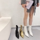 Serpentine pointed square heel medium high heel temperament senior sense thin fashion women's boots retro