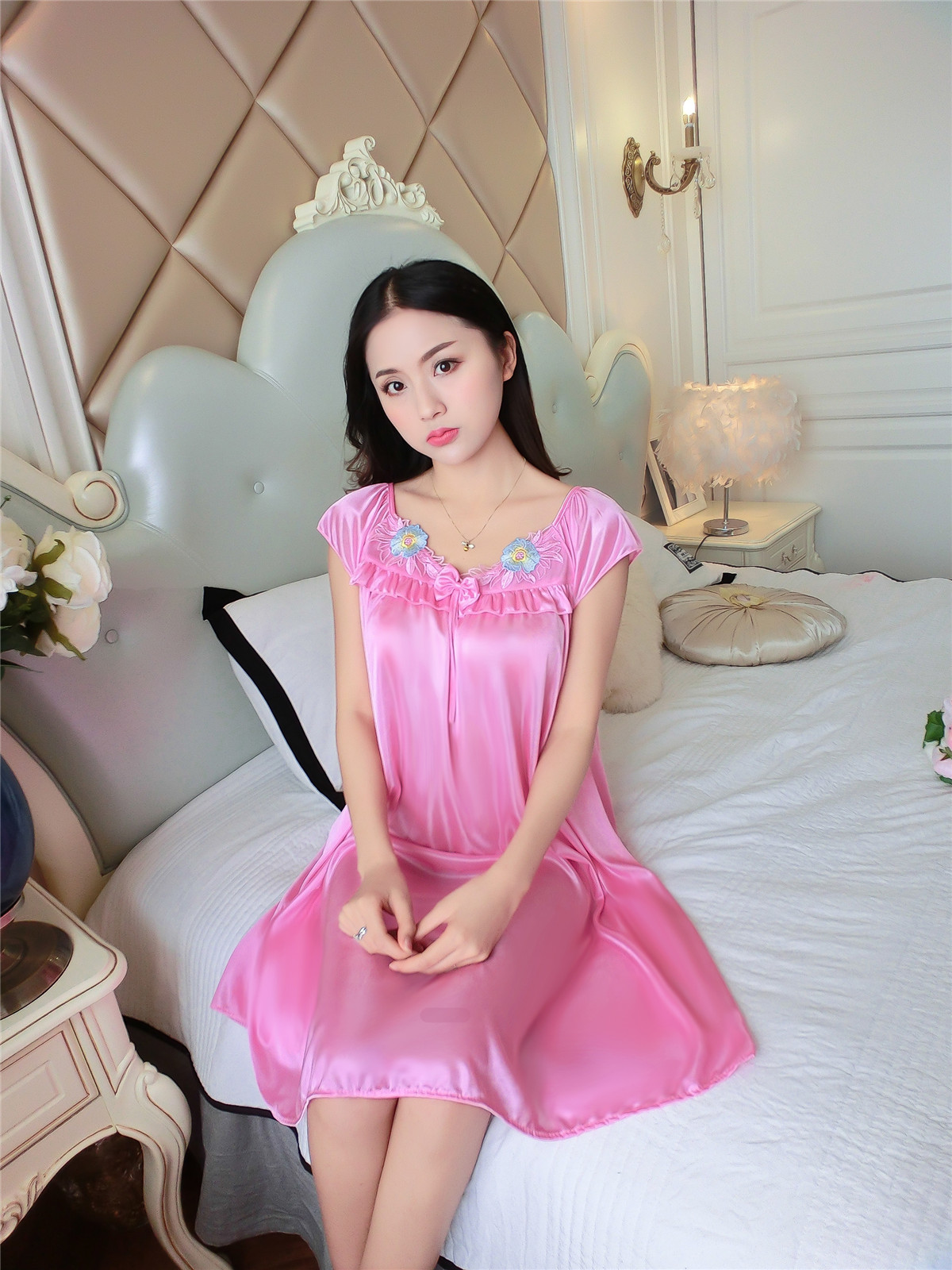 睡衣睡裙女夏天连衣裙性感丝绸夏季春