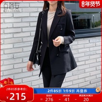 Bailuoan slim small suit womens coat spring new loose long sleeve casual Joker OL suit coat