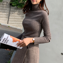 Bailuoan high-neck knitwear womens autumn new Korean slim base shirt long sleeve Joker sweater sweater sweater