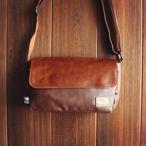 New Threebox Korean mens bag fashion vintage mens shoulder Leisure Street tide bag small backpack umbrella bag