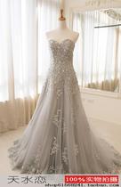 2021 New Evening Dress Fish Tail Grey Temperament Banquet Fairy Dress Photo-dress Photo Gown Greet Guests Summer