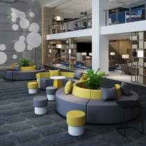 Custom simple shaped sofa S semicircular kindergarten arc shopping mall early education training center rest area combination