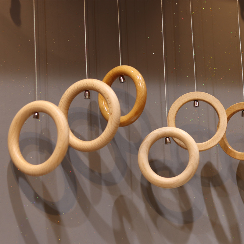 Clothing Store Hanger Hanger Wire Rings Wood Circle Log Multifunction Solid Wood Ring Hooks Scarf Silk Scarring-Taobao