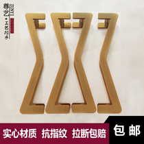 Antique Large Door Handle Modern Minima Glass Door Ancient Bronze Door Handle Hotel Villa Wooden Door Aluminum Alloy Solid