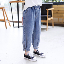 Girls jeans 2021 Spring and Autumn New Tong Korean childrens trousers loose foreign style pants fashionable tide