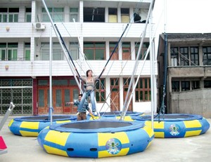 厂家直销户外大型游乐设备四人圆形蹦极 儿童