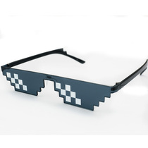 New mosaic glasses two-dimensional force artifact sunglasses coding rectangular pixel mirror