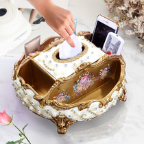 american style remote control European style multifunctional tissue box decoration tissue box household luxury living room tea table ornaments