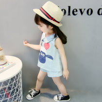 Girls 1 summer clothes 0 baby girl summer short-sleeved clothes 2 cute 3-year-old baby girl childrens summer suit Korean version of the tide