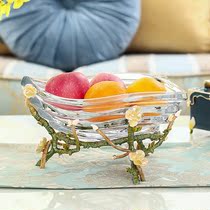 Net red fruit plate Nordic style creative personality fashion living room household modern transparent crystal candy jar with lid