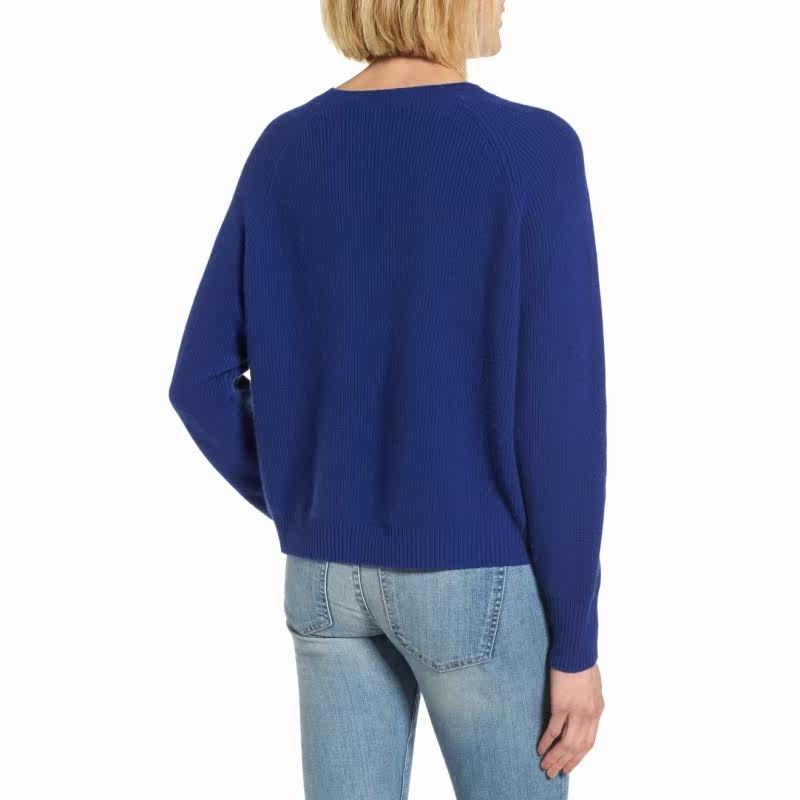 pullover is made everyday luxe in a finely ribbed knit of pure