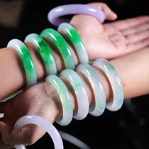 Myanmar natural A cargo jade bracelet glass species violets floating wreath round bar daily live special shot