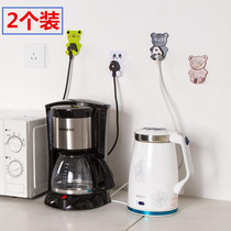 2-pack creative cartoon power plug socket hook pylons Multi-function hook Wall-mounted power storage sticky hook