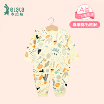 Lala spring baby jumpsuit long sleeve cotton girl foreign-born baby climbing suit tide 0-1 year old