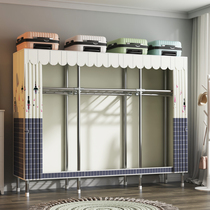 The wardrobe simple wardrobe rental room is thickened with steel pipes and strong and durable Simple hanging wardrobe house