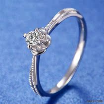 Chengs jewelry 18K gold spot ring holder custom inlaid twist arm vortex 4 claw main stone 30 points