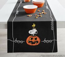 Halloween Pumpkin Table Flag Pure Cotton Patch Cloth Embroidered Puppy 43 X 178cm American Country Strip Table Cloth