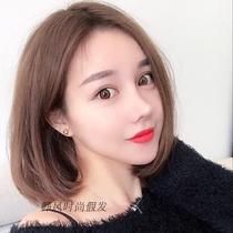 Korean version of the wig female short shoulder-length mid-point bangs bobo head girl short straight hair from natural face repair without bangs
