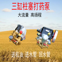 Agricultural high-pressure self-priming three-cylinder piston pump 26 type 60 gasoline engine motor directly connected to the belt type drug pump