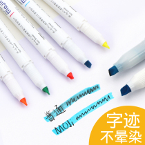 Japanese zebra zebra non-ink highlighter WKS22 students use color marker marker pen rough key point note artifact tremble sound with hand account pen set silver color review pen