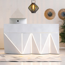 Hairdresshop Collection Silver Desk Beauty Hairdressing bar Clothing Store Reception Counter Upscale Light Lavish Hair Salon Reception Desk