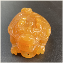 Huanglong Jade Myanmar yellow jade Jade jade dragon head turtle Dragon turtle pendant hand play piece lucky transfer chicken oil yellow boutique