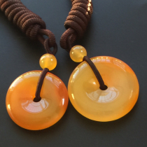 Huanglongyu ice seed safe buckle pendant natural jade Myanmar yellow jade men and women couples Jade a picture