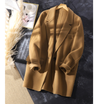 Great Bull Cargo Mechanism Sense strong double-sided hand sewn female cashmere wool coat with a grain button fur coat 69100
