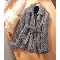 From the selection to the workmanship without the finer ~ the color woven wool gig splicing female loose wool coats 69826