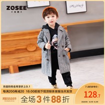 Left west childrens clothing boy wool coat winter 2020 new childrens medium long wool coat in the big child foreign style