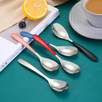 Cartoon childrens practice spoon 304 stainless steel childrens tableware set anti-hot baby learning to eat training spoon