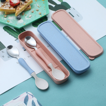 304 stainless steel fruit dredging spoon Children scrape apple puree spoon Double-headed scraping spoon Baby auxiliary food dredging spoon