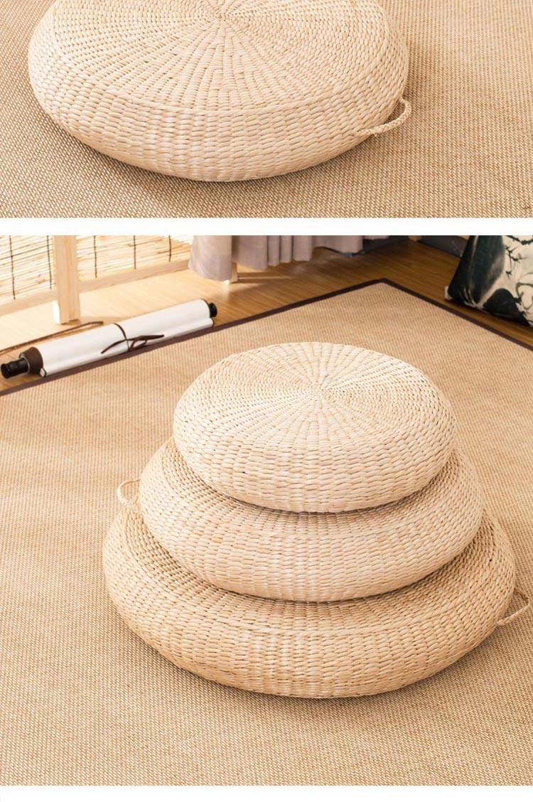 草编蒲团坐垫加厚榻榻米坐垫禅修打坐垫蒲垫圆形飘窗坐垫拜佛垫子