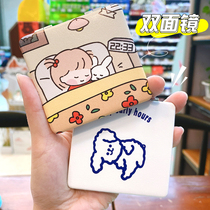 South Korea Cute Mirror Student Dormitory Desktop Desktop Makeup Mirror Female Large Number Flip Portable Foldable Dresser