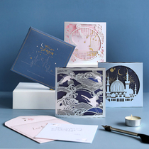 Three-Dimensional Hollow birthday card small card gilding ins Wind creative girlfriends blessing card envelope set