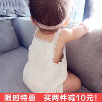 Baby conjoined clothes male baby 0 Net Red 3 spring dress summer dress 6 Months 1 year old 5 outer suit 4 infant short sleeve