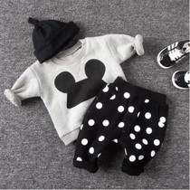 Baby outer suit female baby 0 years old 1 month 3 childrens clothing 2 boys 5 guards clothes 6 Spring and Autumn sports autumn clothes