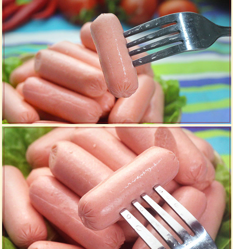 迷你小红肠 冷冻品齐善素食素肉佛家仿荤斋菜蛋白肠火锅素肠