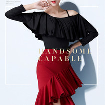 Latin Dance Dress Lady adult practice Costume Hip Irregular Dovetail Type Large Pendulum Long Skirt Dance Down