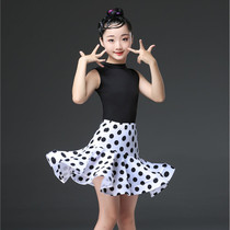 Latin dance dress girl summer dress sleeveless high neckline utilityThe split performance dress girl childrens new dance suit