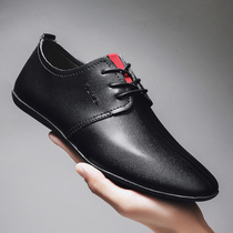 Spring new leather shoes mens Doudou shoes leather mens shoes British business casual shoes mens soft-soled driving trendy shoes