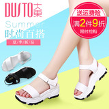 大东2016夏季新款时尚休闲高跟坡跟女鞋凉鞋
