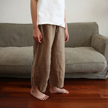 Lacquer Collection Summer New Pint Children Dress CUHK Children Linen Washed Broadlegged Seven-Pants Girl Cotton Linen Sun Pants Parent-child