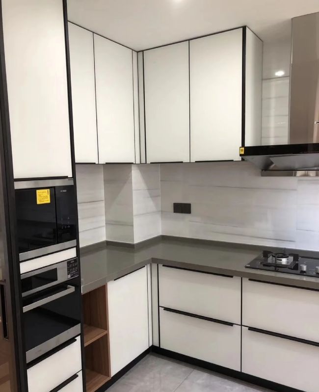 彩晶纳米碳光板玻璃门板晶钢门整体橱柜定做制现代简约玻璃厨柜门