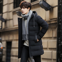 2019 new winter down clothes men in the middle of the trend to fix the Korean version of the student thickened 100 tower handsome jacket man
