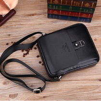 Kangaroo Men Bull Leather Single Shoulder Bag Casual Diagonal Satchel Bag Mini Harp Satchel Business Bull Leather Small Backpack Male Tide