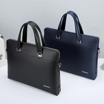 Paul Men Handbag Genuine Leather Business Briefcase Brief Bull Leather Single Shoulder Skewed Satchel Bag Casual Computer Bag