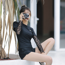 Swimwear womens long sleeve split conservative flat corner belly thin size sports student girl 2020 new hot spring